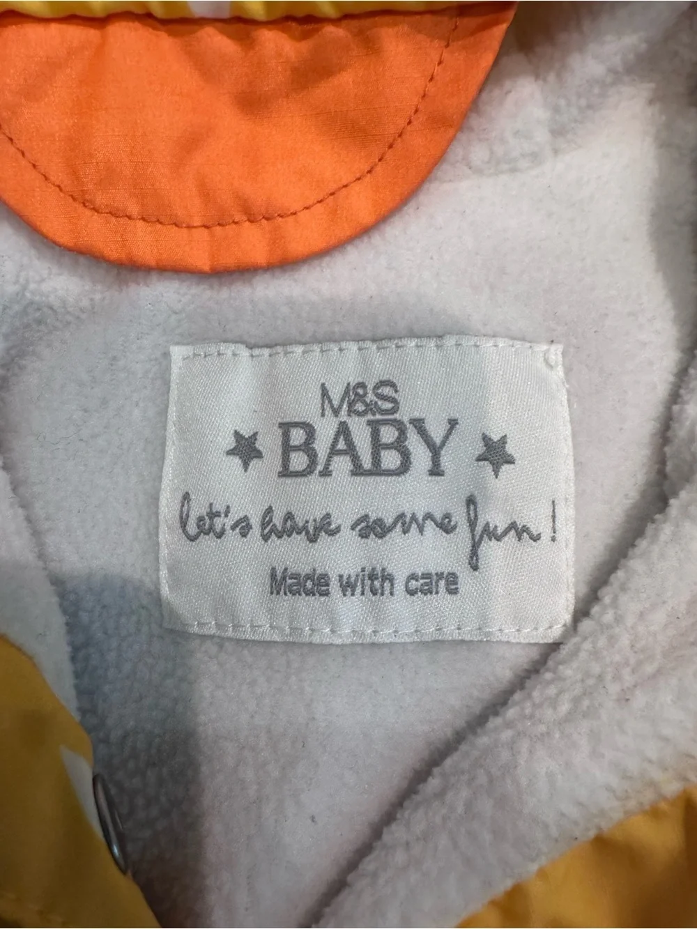 M&S Baby Yellow Duck Rain Suit / Puddle Suit – 12–18 Months